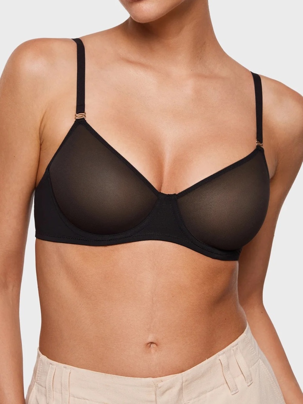 Inlyric Cosnufy Mesh Demi Bra black sz 36c